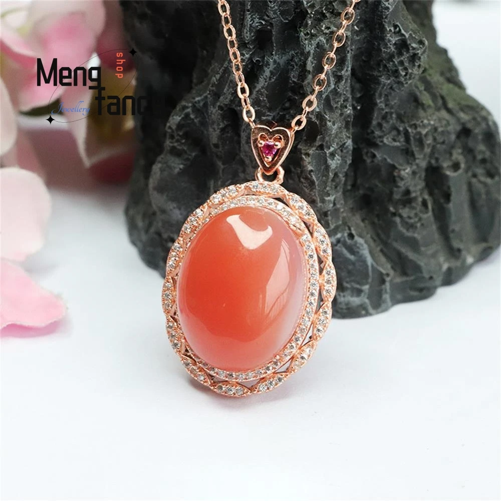 Natural Salt Source Agate Dove Egg Pendant Simple Elegant High-grade Luxury Quality Fine Jewelry Exquisite Fashion Holiday Gifts