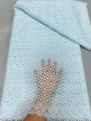 New Arrival African White Guipure Cord Lace Fabric 2024 High Quality Water Soluble Lace Fabric Nigerian Mesh For Woman Dress Sew