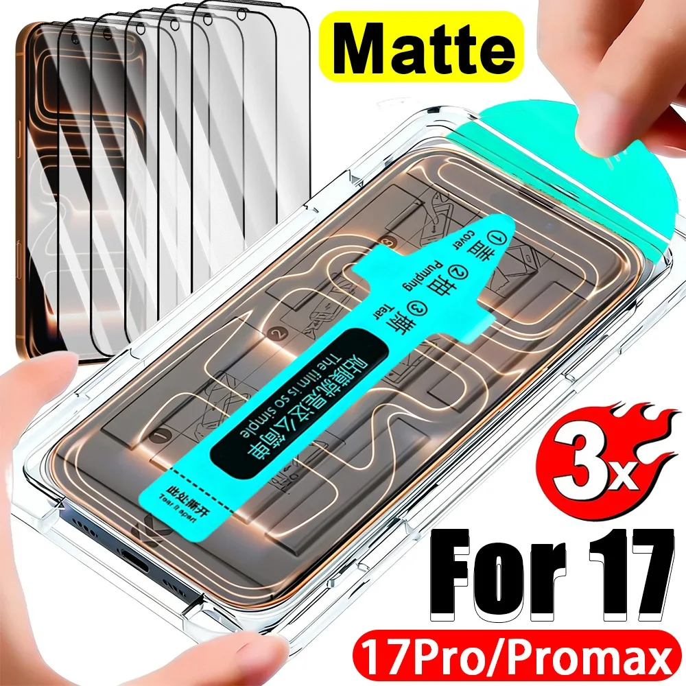 

1-3 шт. матовое закаленное стекло для IPhone 17 17pro Promax Защитная пленка для экрана без пыли Простая установка Защитная пленка от царапин