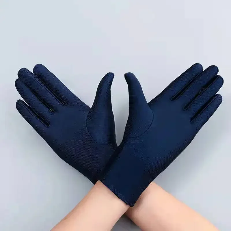 Woman Gloves for Summer Satin Sunscreen Female Thin Solid Color Ceremonial Performance Dance Breathable Driving Gloves