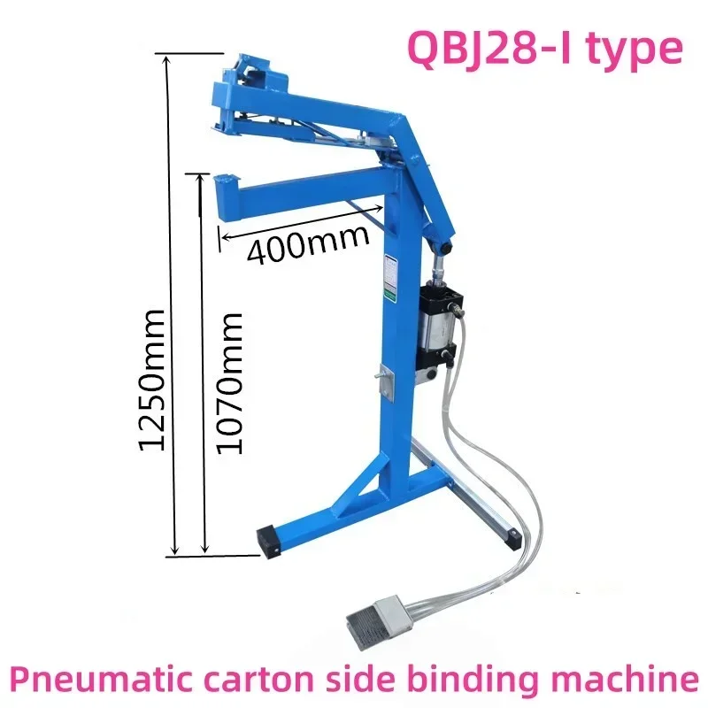 NF Vertical Pneumatic Foot Operated Carton Side Stapling Machine Air Powered Box Side Sealing Stapler for Buckle Carton Packagin