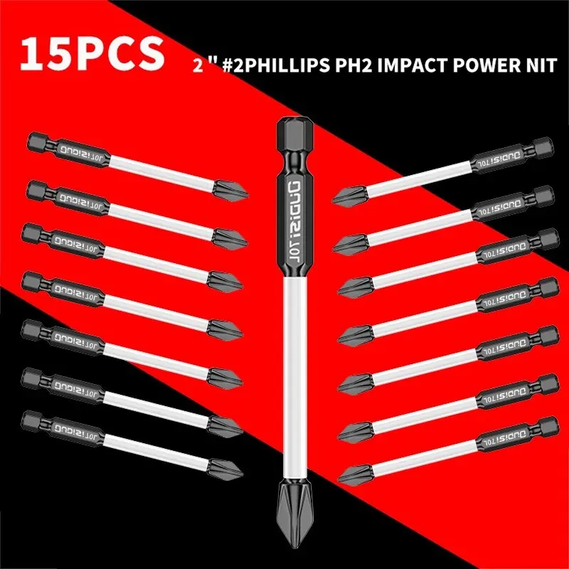 3pcs/8pcs/15pcs, 70mm Impact Strong Magnetic Screwdriver Bit Phillips High Hardness Hand Electric Drill Anti Slip Tungsten Steel