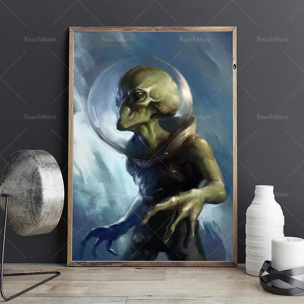 Alien poster, alien wall art, space wall art, space poster, alien poster art