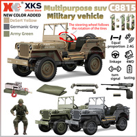 XKS JJRC C8815 1:10 Willys 1941MB Scale RC Car 2.4G 4WD Remote Control Military Off-Road Vehicle for Children And Adults