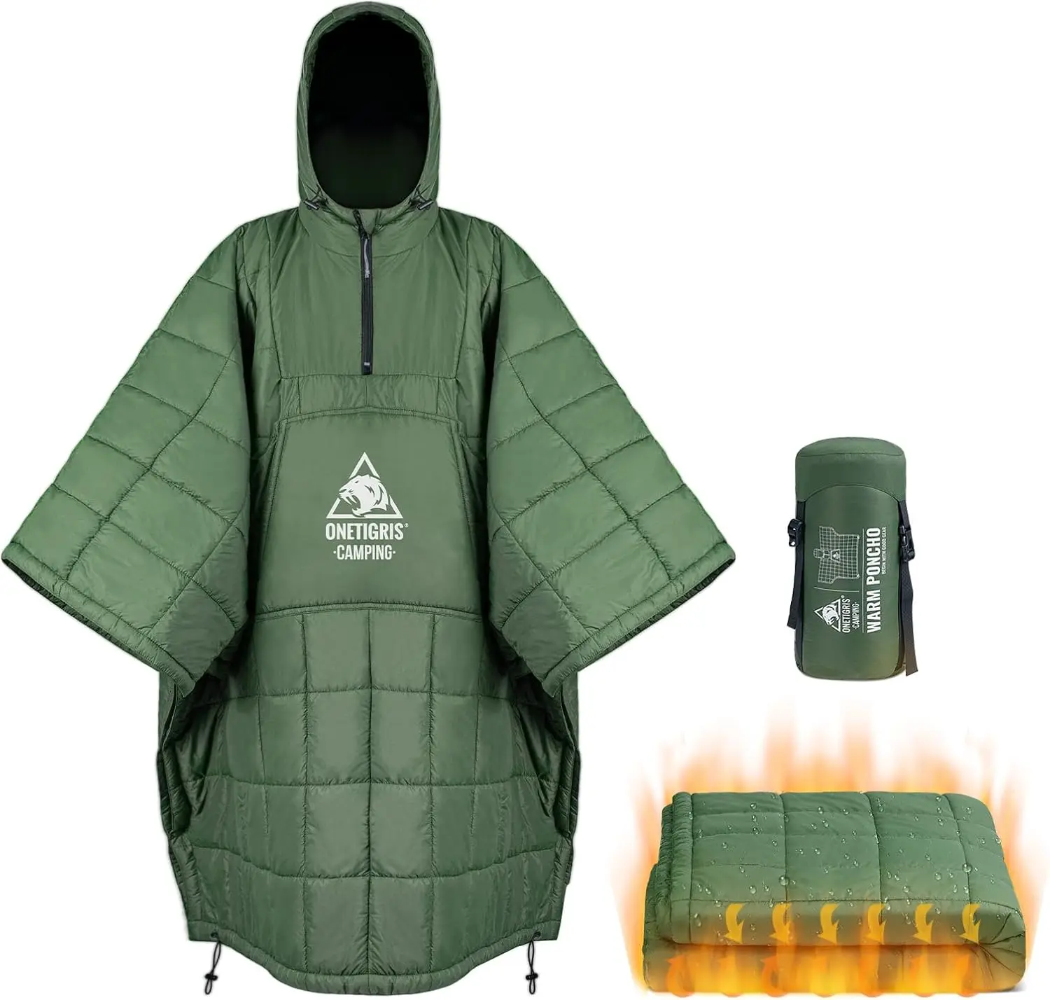 

Универсальное одеяло-худи для кемпинга с утеплителем из переработанных материалов, водоотталкивающее, для активного отдыха, походов и стадионов