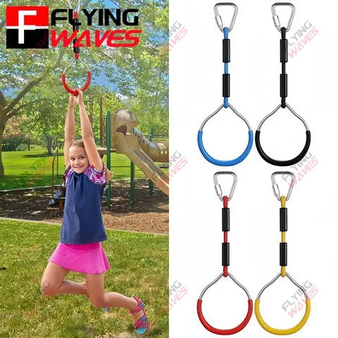 Kids Hanging GYM Ring Swing Climbing Monkey Bar for Boys Girls Outdoor Indoor Backyard Activities Ninja Obstacle Course Rings