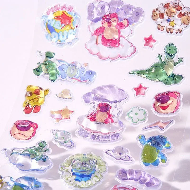 Kawaii Lilo&stitch 3D Crystal Stickers Creative Peripheral Zootopia Student Reward Diamond Sticker Phone Case Decoration