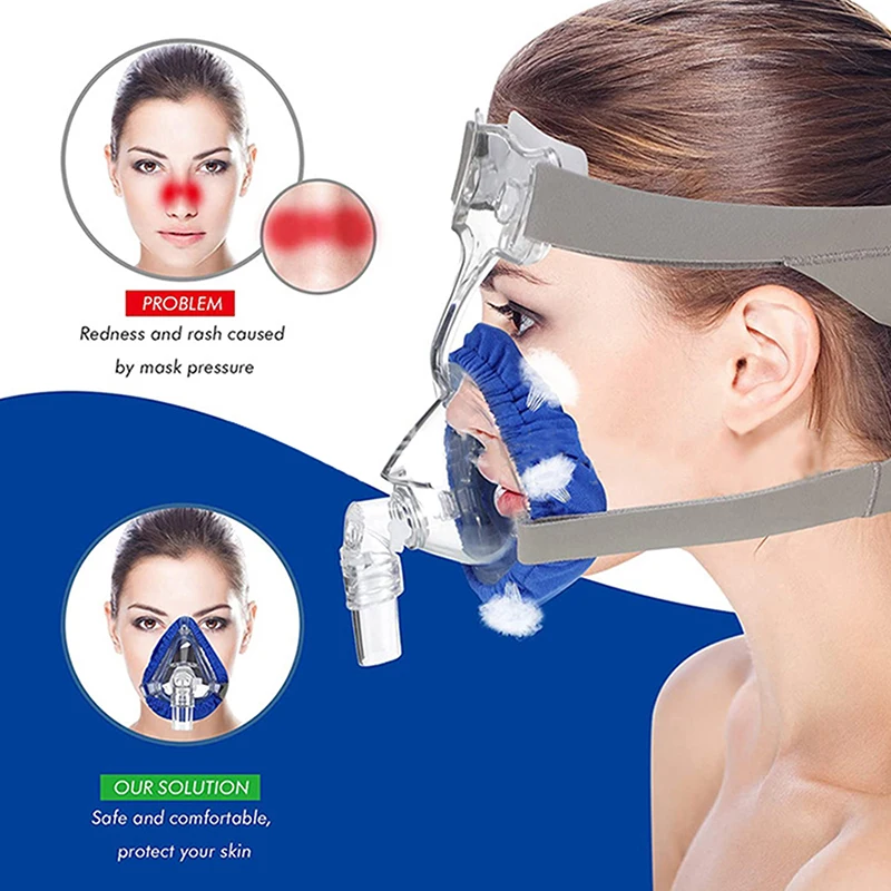 CPAP Mask Pad Reusable Fabric Comfort Covers Soft Breathable For Reducing Face Irritation Sleep Aid Accessory