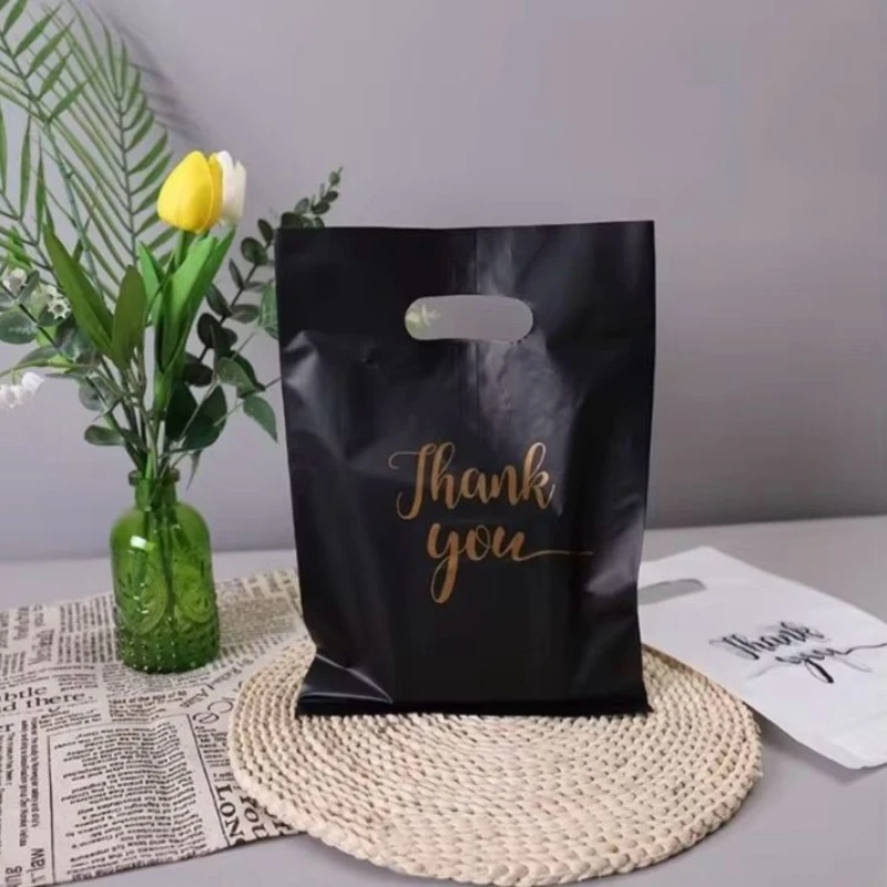 حقائب شكرًا لك، حقائب حفلات بلاستيكية قابلة لإعادة الاستخدام، قوية ومتينة، تستخدم طويل الأمد لحفلات الزفاف وأعياد الميلاد وأعياد الميلاد