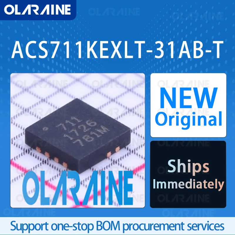 

1/5/10Pcs ACS711KEXLT-31AB-T QFN-12 original ic chip A current sensor is mounted on the board RoHS Current 31 A Voltage 3.3 V