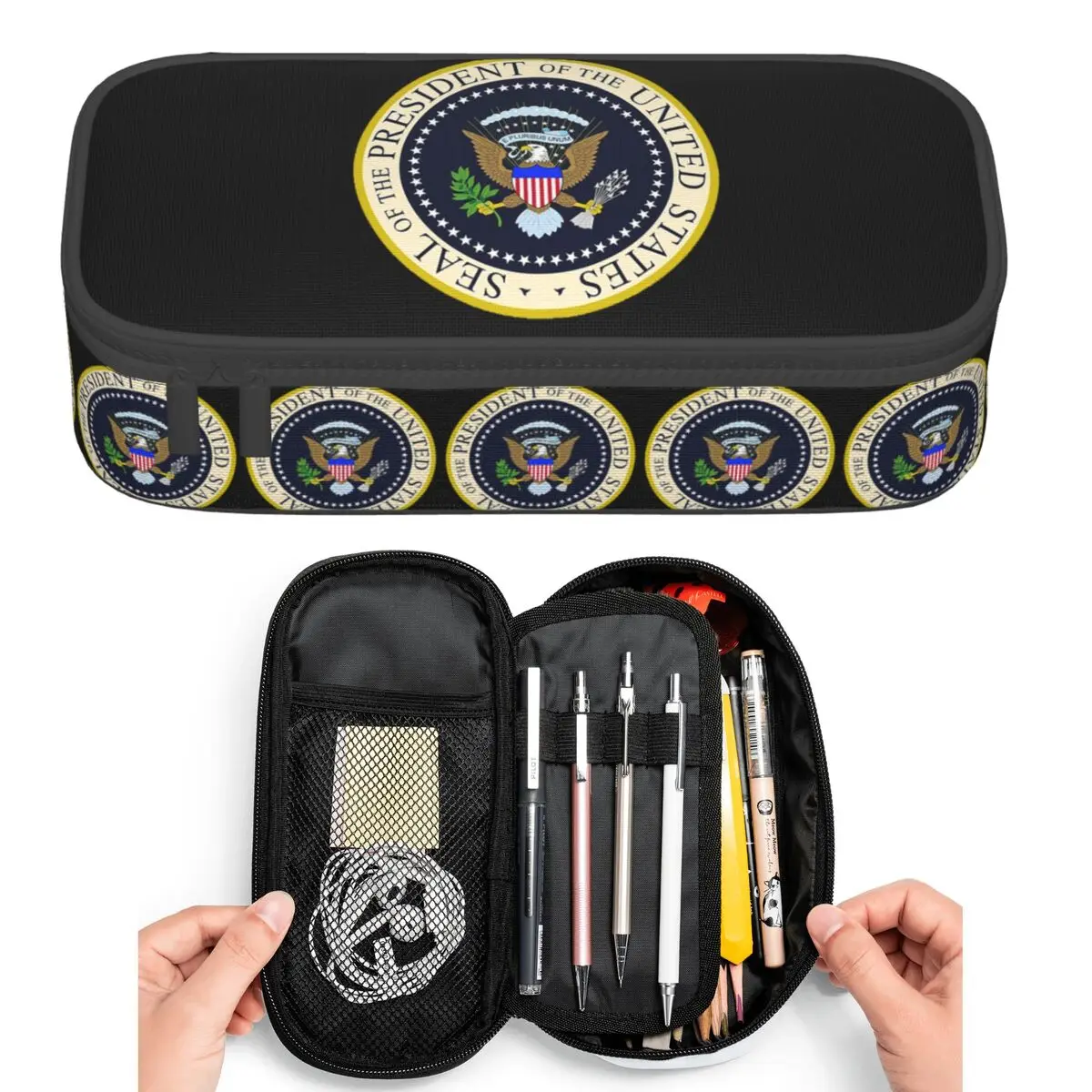 

Seal Of The President Of The United States Pencil Cases for Students Pen Box Pencil Bag Large Capacity Pencil Pouch Pen Holder