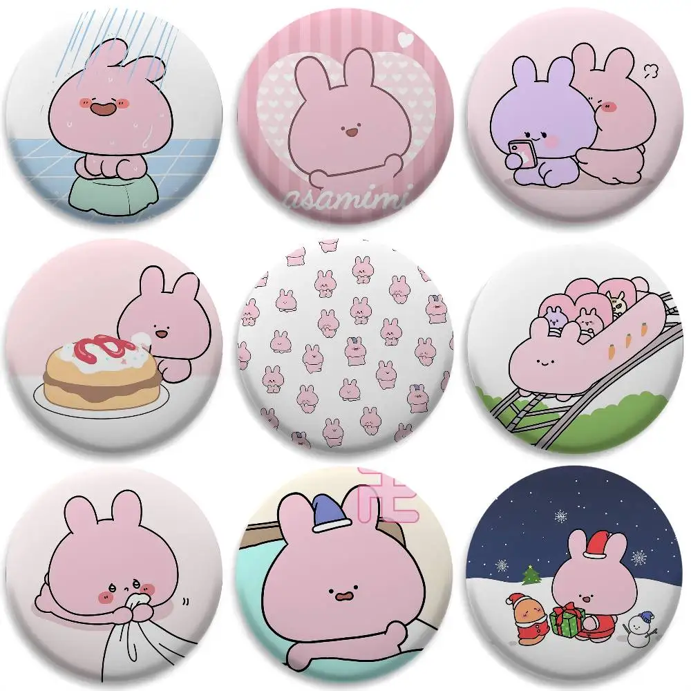 

Asamimichaan Asleep Asamimi Badges Round Exquisite Badge Brooches Creative Pins For Clothes Hat Backpack Gift Accessories