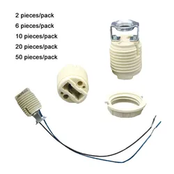 2/6/10/20/50 pz Pack G9 portalampada in ceramica, bianco G-9 lampadina alogena Base presa con anello, G9 Light Base Socket Kit adattatore