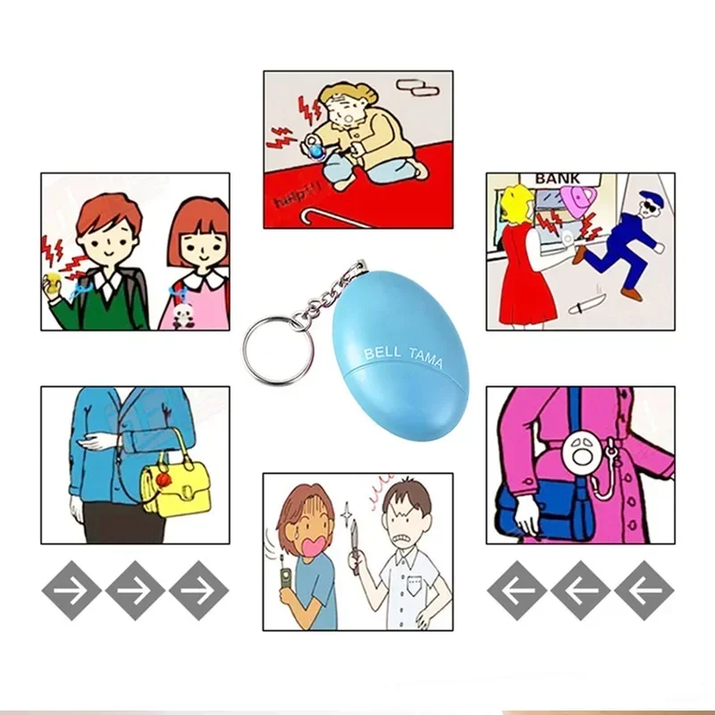 Self-defense siren 120dB egg-shaped girl women security protection alarm personal safety scream big keychain emergency alarm