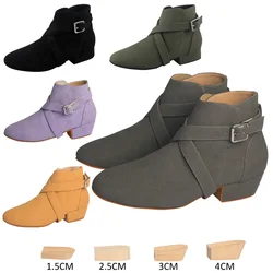 Wedopus, botas de baile de línea de tacón personalizadas, zapatos de baile para mujer con Velcro en el tobillo para profesores, botas de baile oscilantes con suela de ante gris, calentamiento