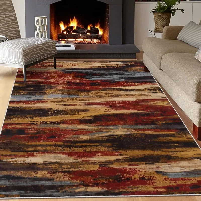 Living Room Rug Boho Chic Colorful Rug Modern Abstract Indoor Rug Indoor Contemporary Rugs Throw