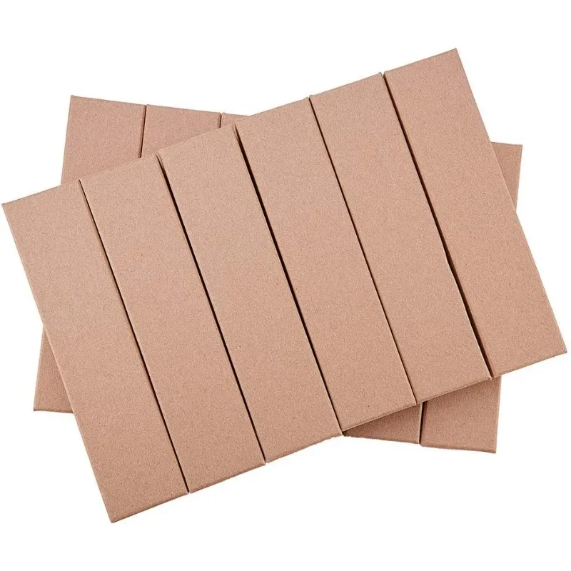 

20 Pack 6.5x1.5x1 Inches Necklace Earring Ring Box Square Kraft Cardboard Jewelry Gift Boxes for Anniversaries Weddings