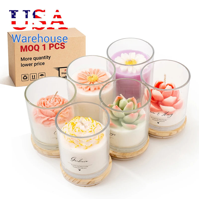 

Fast Shipping Luxury Soy Wax Candle Glass Aromatherapy Cup Perfect Gift White Gardenia Scented Candles