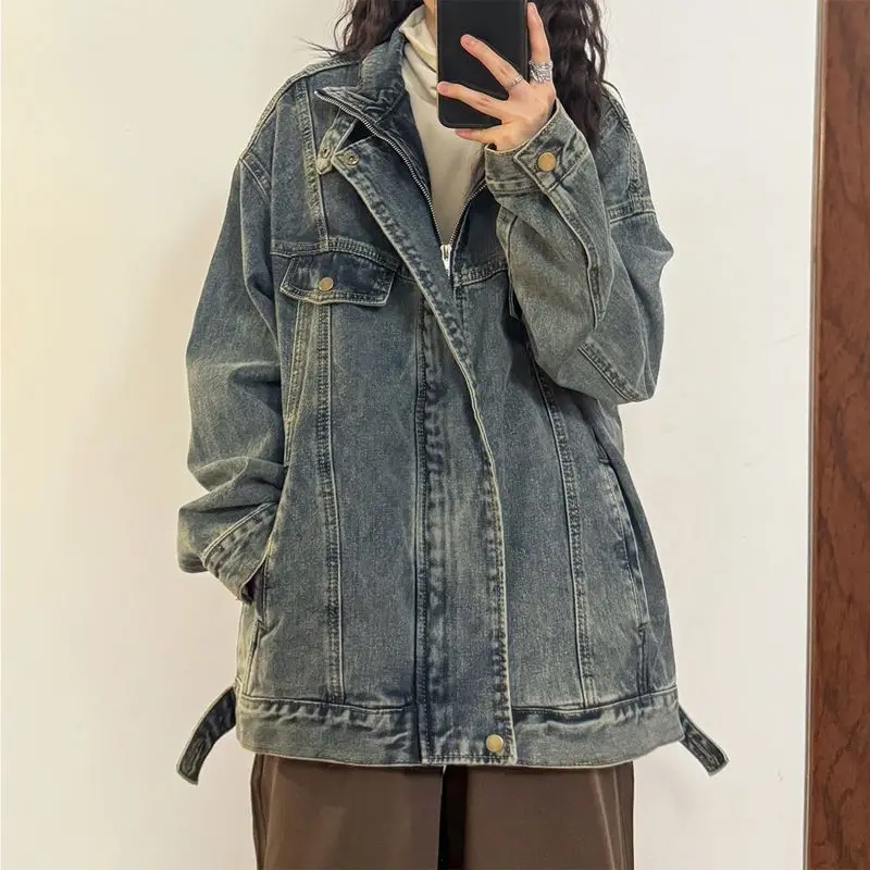 

Bomber Jackets Womens Jacket Collared Autumn Mesh Embroidered Cropped Minimalist OL Office Professional Waistband Simple Urban