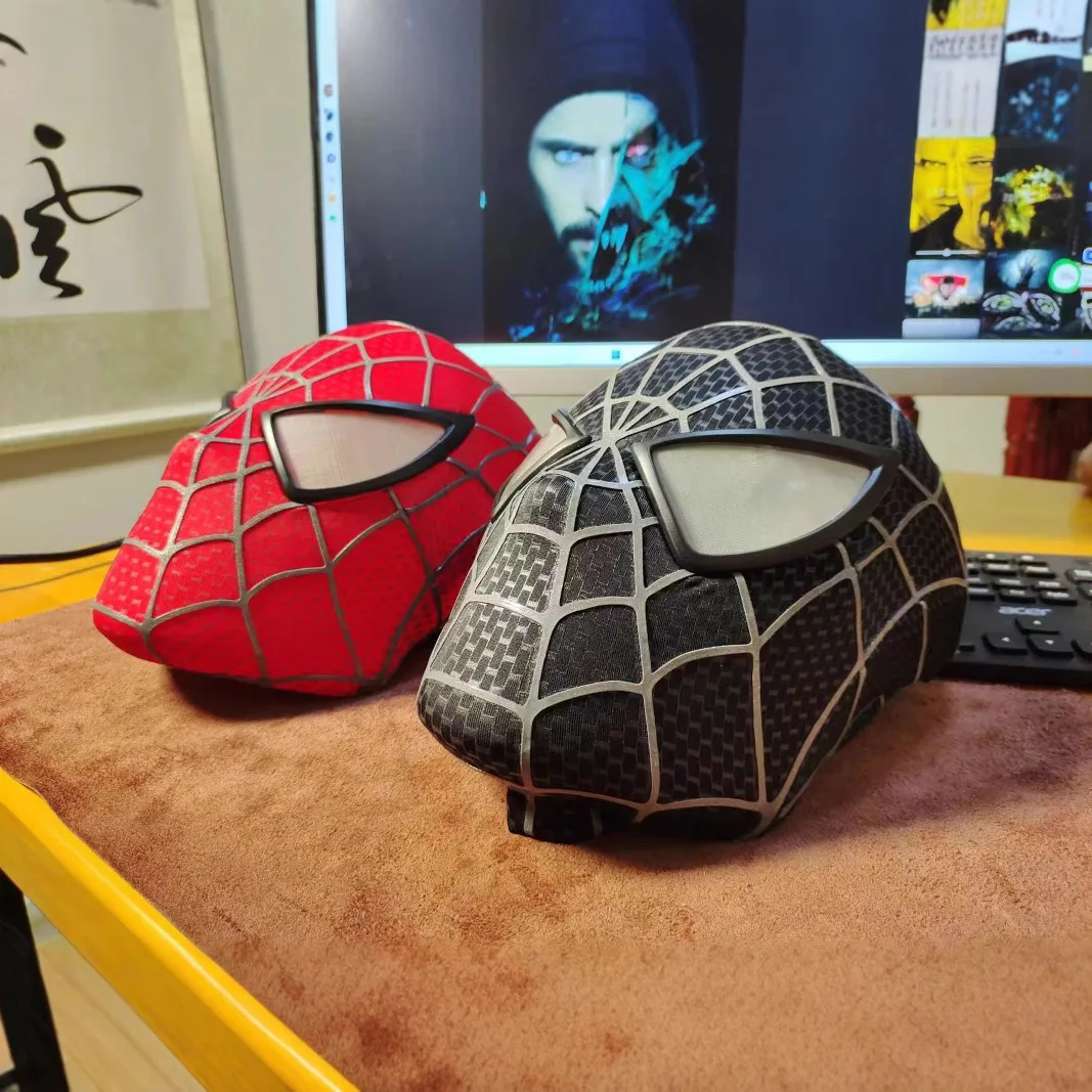 قناع Tobey Maguire Spider-Man مصنوع يدويًا، نسخة طبق الأصل من زي الفيلم الأصلي مع حزام دائم، هدية تنكرية