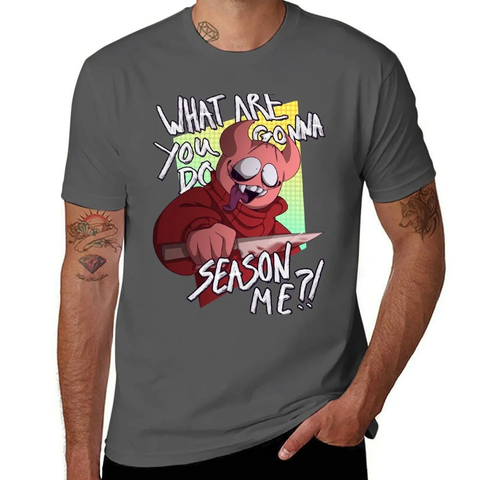 What are you gonna do, season me?! T-Shirt Relaxed Fit Casual Short Sleeve Top