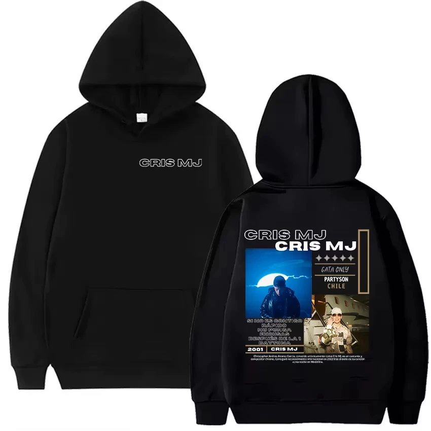 Rapper CRIS MJ Tour 2026 Album Graphics Hoodie Men's women Hip Hop Gothic Punk Pullover Sweatshirt Casual  Hoodies Streetwear