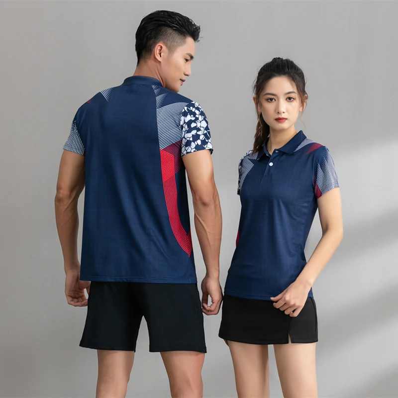 High End Tennis Shirts Women Men Badminton Uniforms Turndown Collar Table Tennis Shirt Shorts Skorts Training Polo Sports Skirts