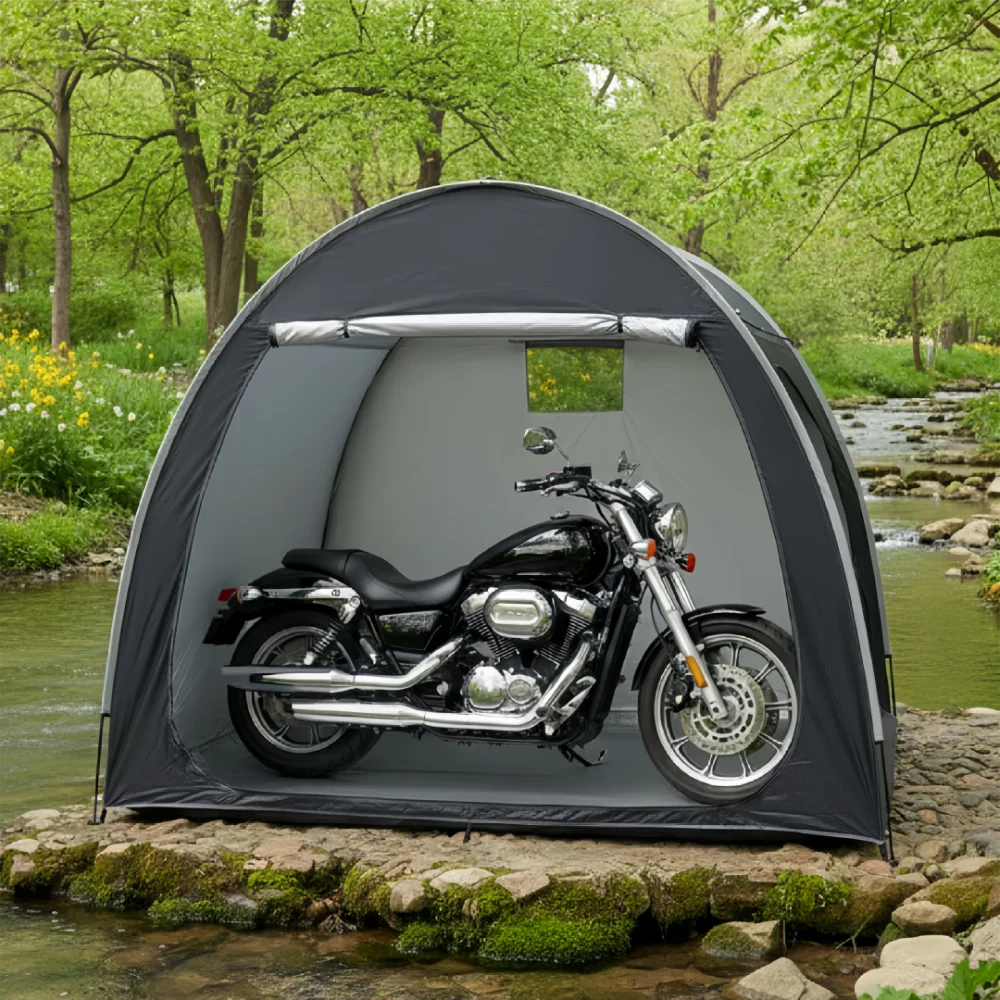 Portable Outdoor Bike Shelter Oxford Fabric Storage Tent with Carry Bag on Aluminum Alloy Frame