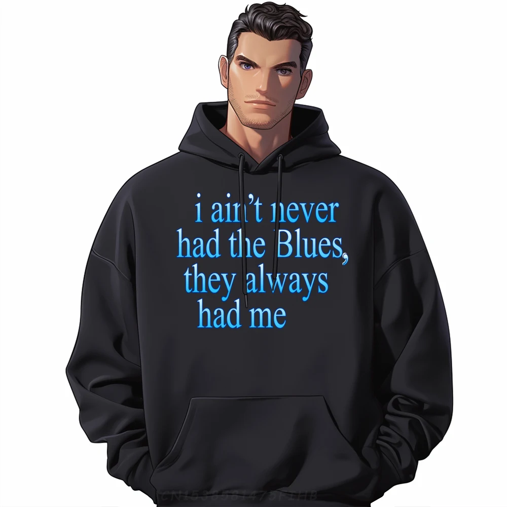 Blues Music Musician Quote a Teacher Student Lover Cool Graphic Sweatshirts Men Polyester Fiber Meme Sweater St Patrick's Day