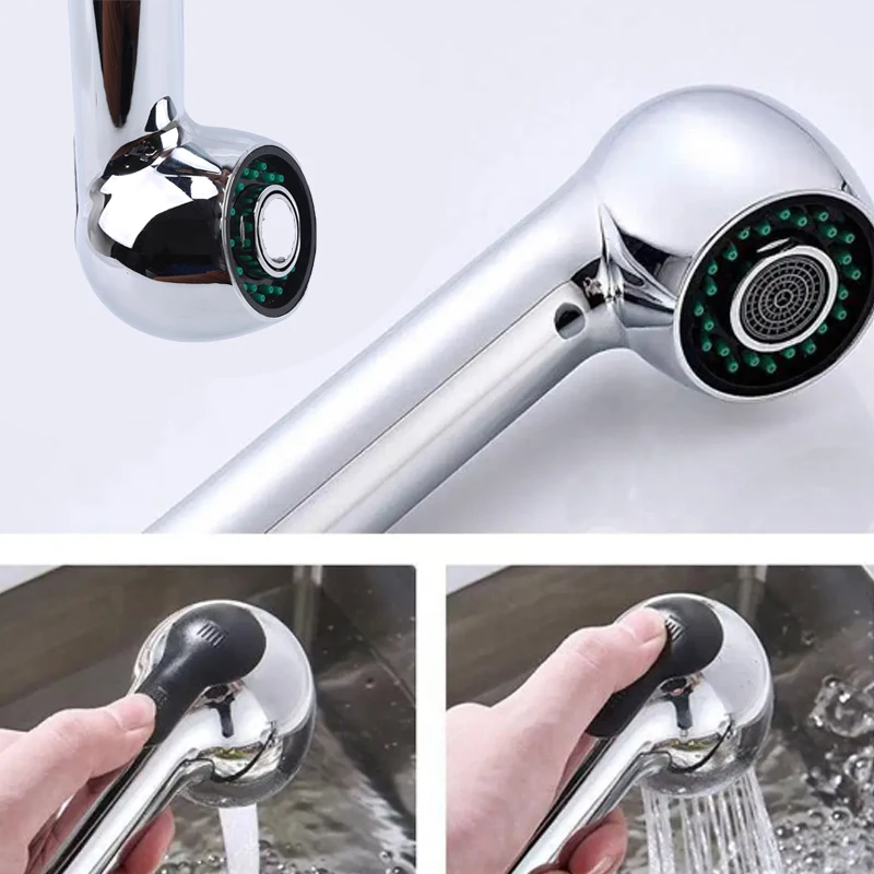 Kitchen Faucet Pull-out Sprinkler Head Accessories Basin Nozzle Spash-proof Head Pull-out Telescopic Sprinkler Head Shower