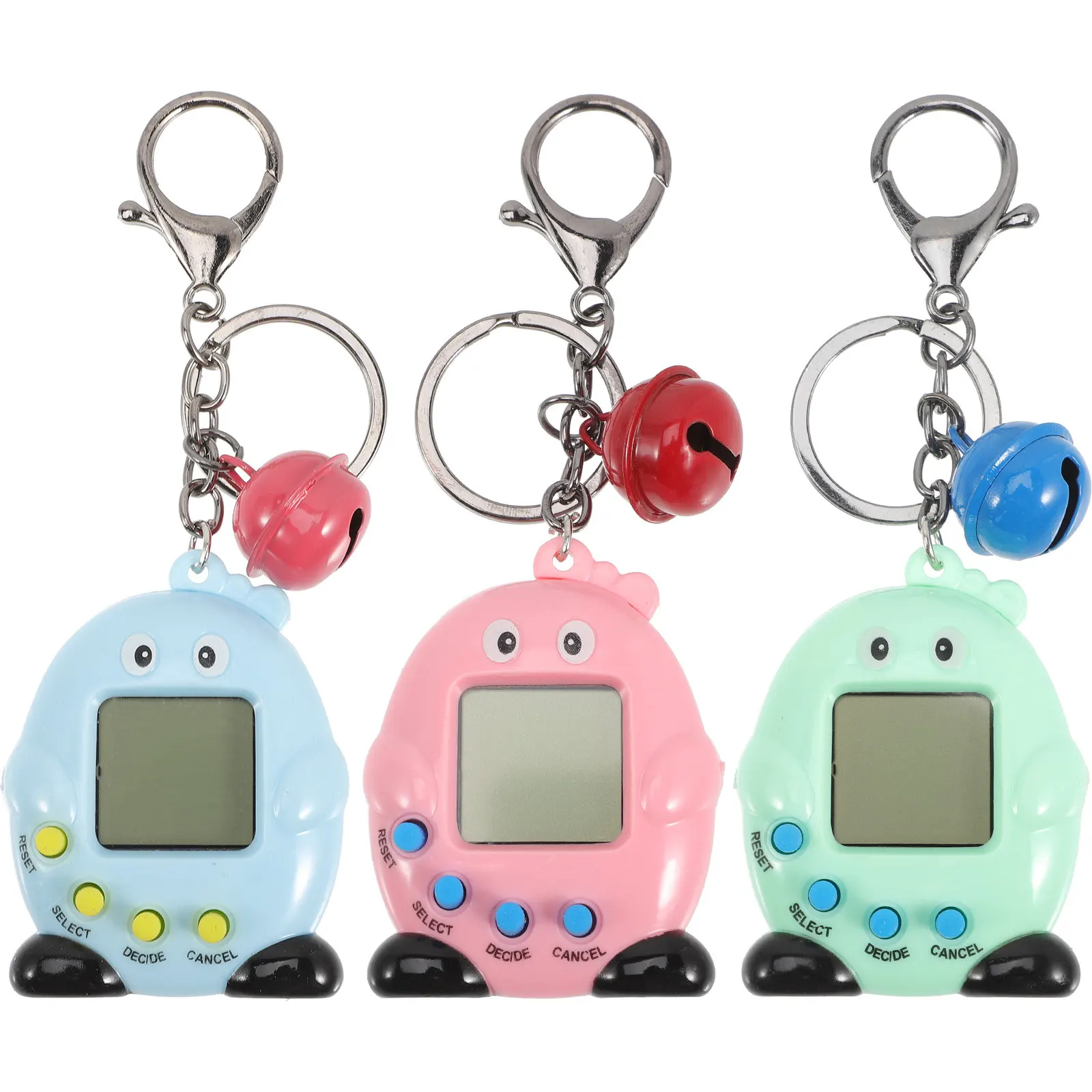 

3Pcs Virtual Pet Electronic Game Machine Mini Handheld Digital Pet Keyring Hanging Portable Educational Kid Playroom Supply