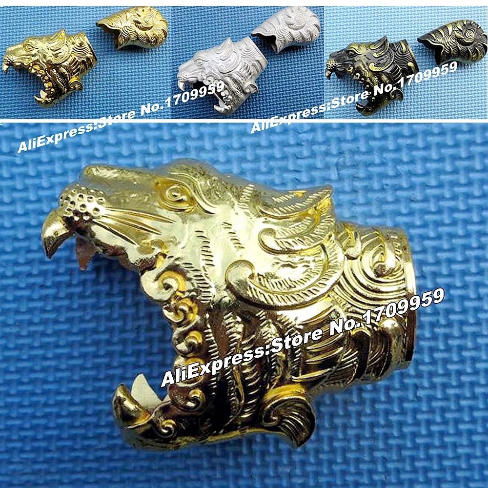 Chinese KungFu Broadsword Sword/WuShu Tang Dao Jian DIY Assemble Tiger Head Accessory Outdoors Knife Fittings Nice Metal Crafts