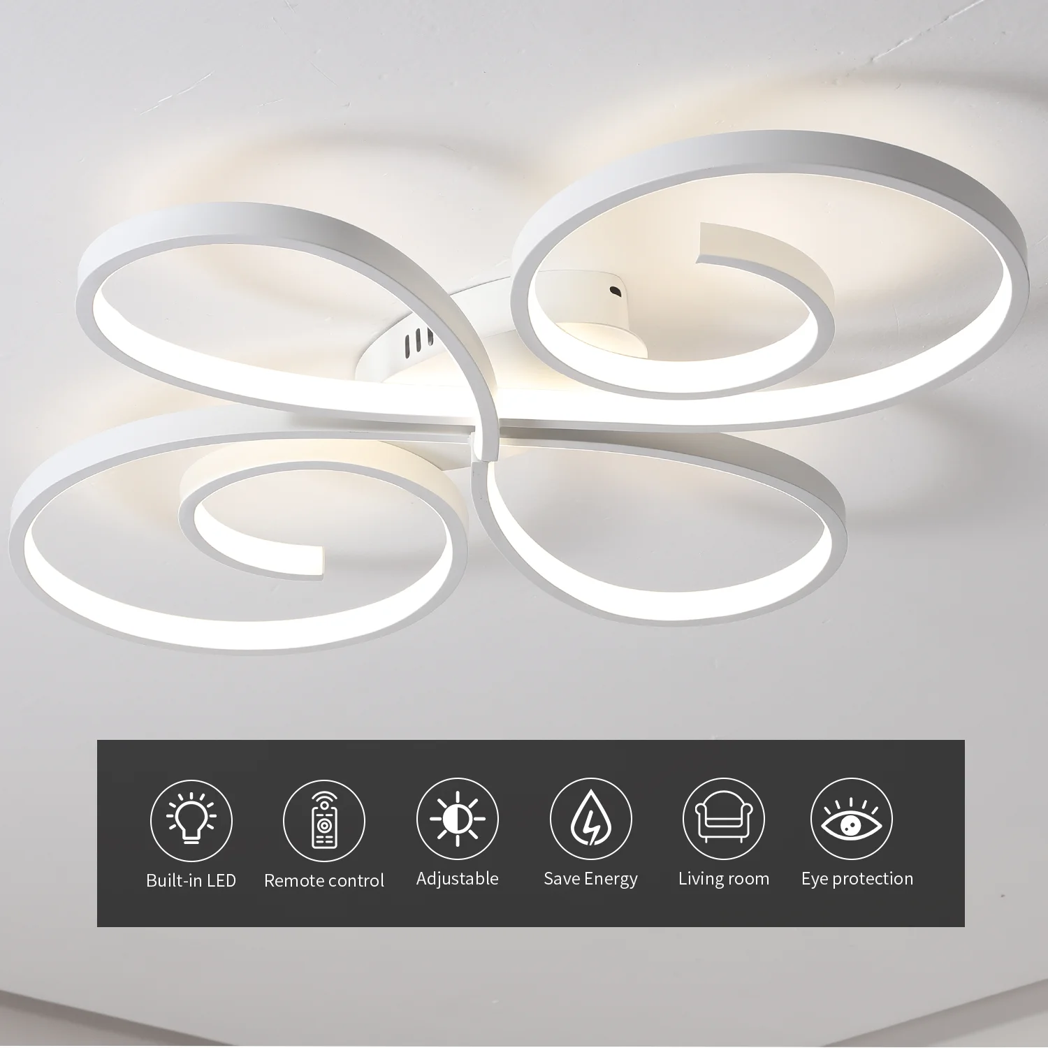LED Ceiling Lights 110V 220V Remote Dimming  APP Modern 3 Colors Lamp  for Dining Room, Living Room Bedroom