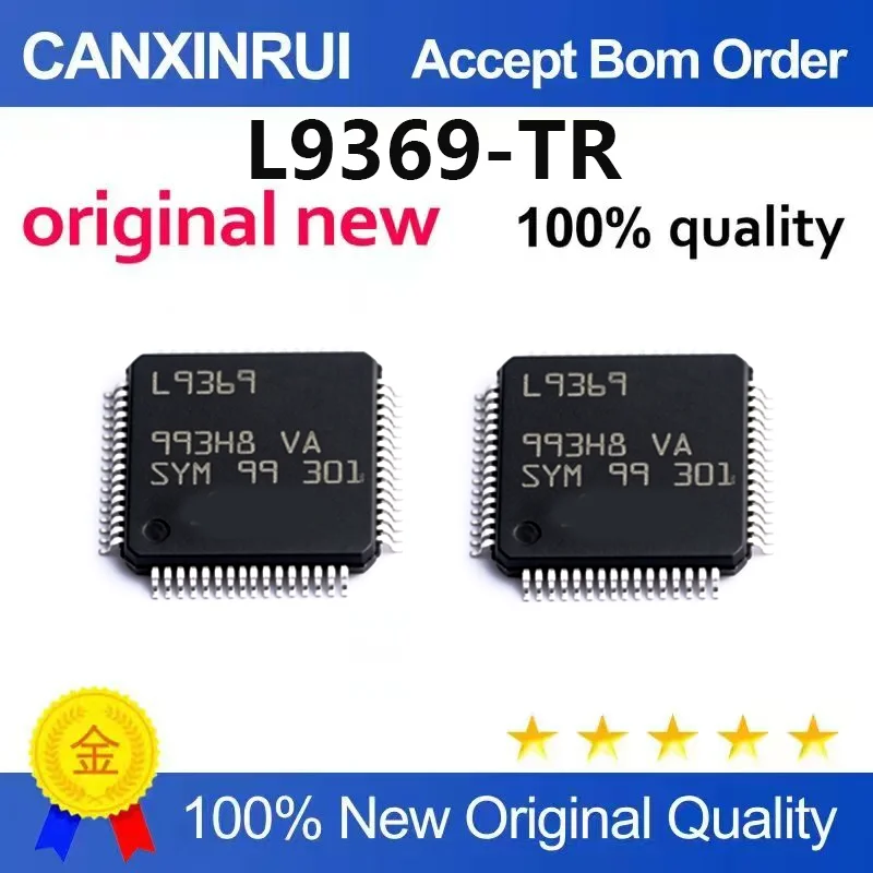 (5pcs-100pcs)Brand new original L9369 L9369-TR package LQFP-64 dual H-bridge pre driver chip for parking brake