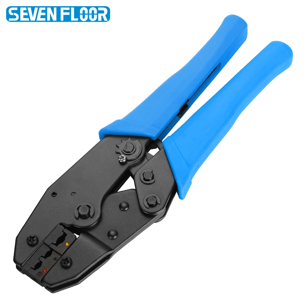 Ratchet Crimping Tool for Insulated Terminals AWG 22-10 with 5 Adjustable Gear Terminal Crimper for Motorcycle Repair