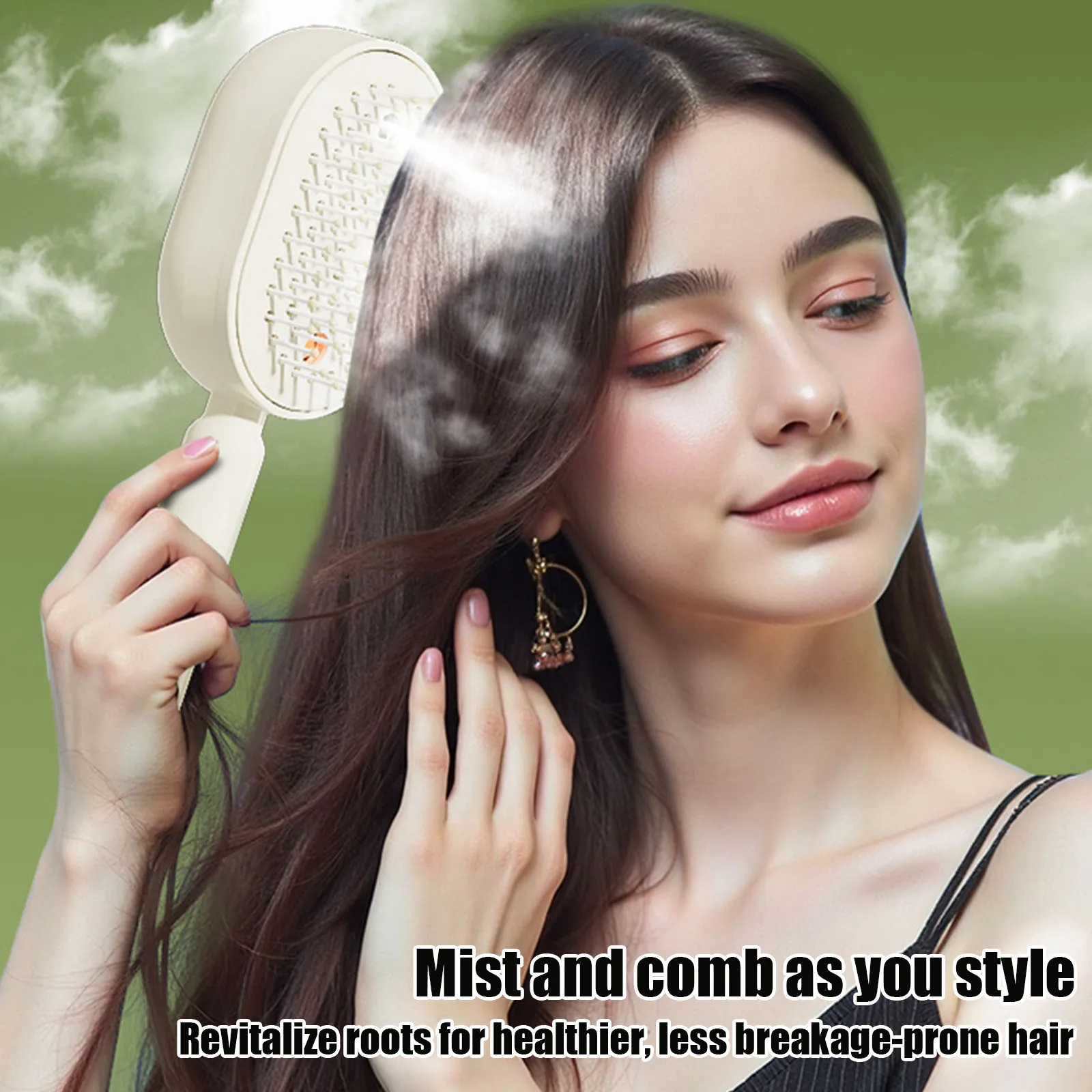 Electric Steam Brush with Water Spray Anti-Static Electric Hairbrush Hair Brush for Detangling Smoothing Styling & Frizz Control