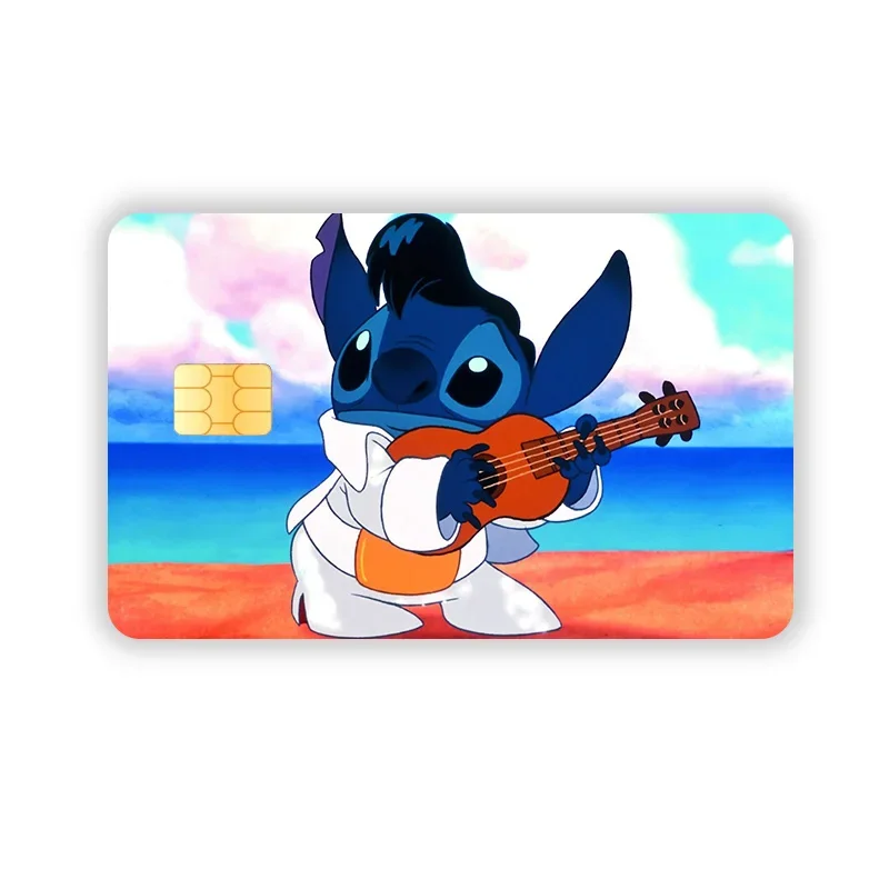 Disney Stitch-pegatinas impermeables para tarjetas de crédito y débito, Stickers para póker, Stickers de película, Stickers pequeños