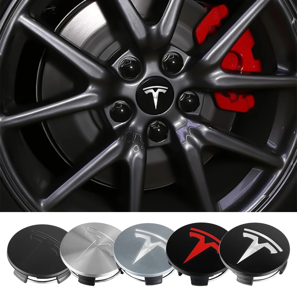 4Pcs 56mm For Tesla Model 3 Model S X Y Original Hubcaps Car Wheel Center Cover Decoration Sticker ABS Auto Hub Caps Replacement