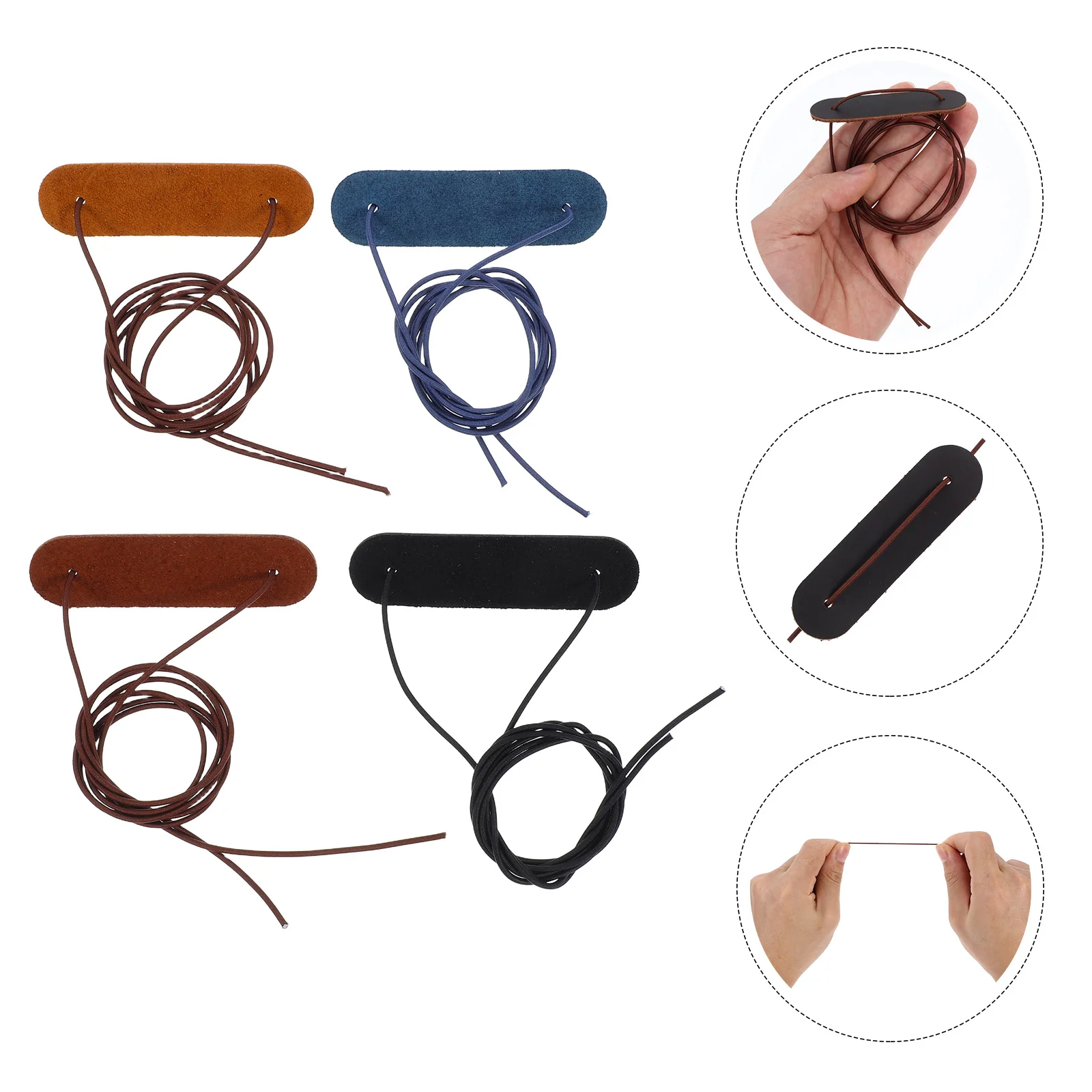 4 Stück Kantenschutz Laptop-Zubehör Notebook Rindsleder Journal Layer elastische Riemen Bänder