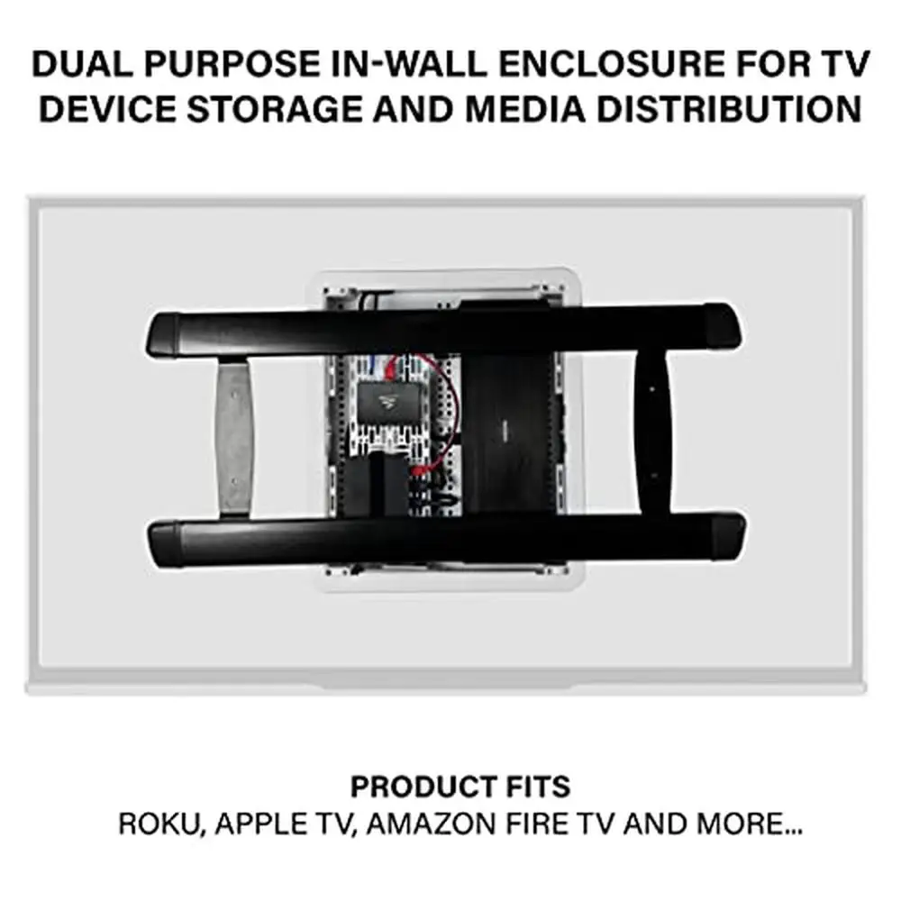 17 Inch Dual Purpose In-Wall Media Enclosure TV Device Storage Electrical Box Cable Management USA Made Expertly Crafted Split image 2