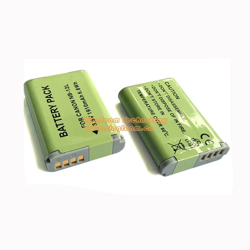 2pcs 1910MAh NB-12L NB 12L NB12L Battery for Canon PowerShot G1 X Mark II G1X Mark 2 for PowerShot N100 N100 VIXIA mini X