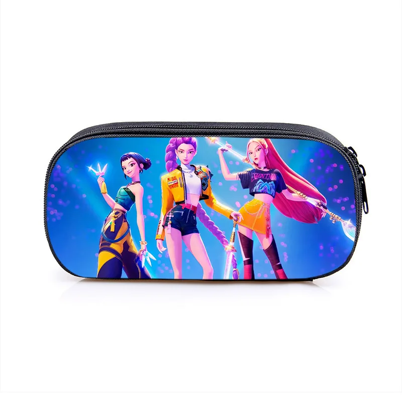 K-pop - Demon Girl Group Cartoon Backpack Large Capacity School Stationery Box Polyester Printed Pencil Box