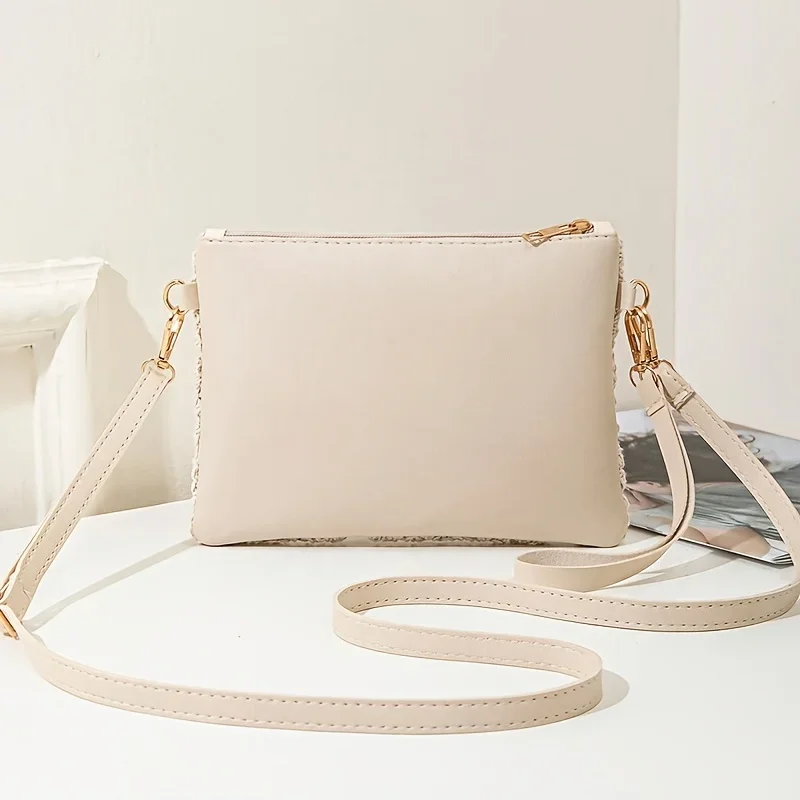 Luxuriöse, ausgehöhlte Blumen-Häkeltasche, schicke Strohtasche mit Reißverschluss, Clutch-Tasche mit verstellbarem Riemen, tägliche Damen-Umhängetasche – Detail 5