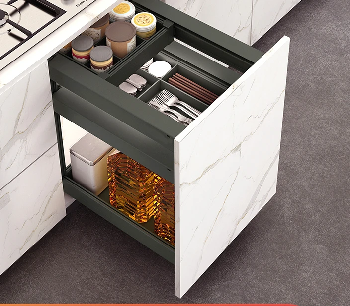 Cabinet kitchen basket narrow cabinet seasoning basket drawer vertical shelf