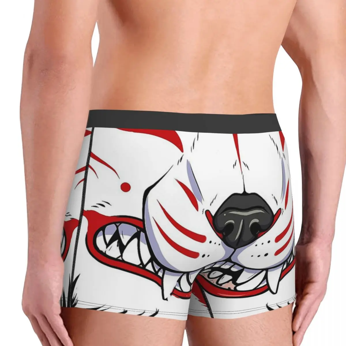 Sexy Boxer Shorts Panties Briefs Men Oni Demon Kitsune Grin Underwear Fox Aunumart Japanese Soft Underpants for Homme