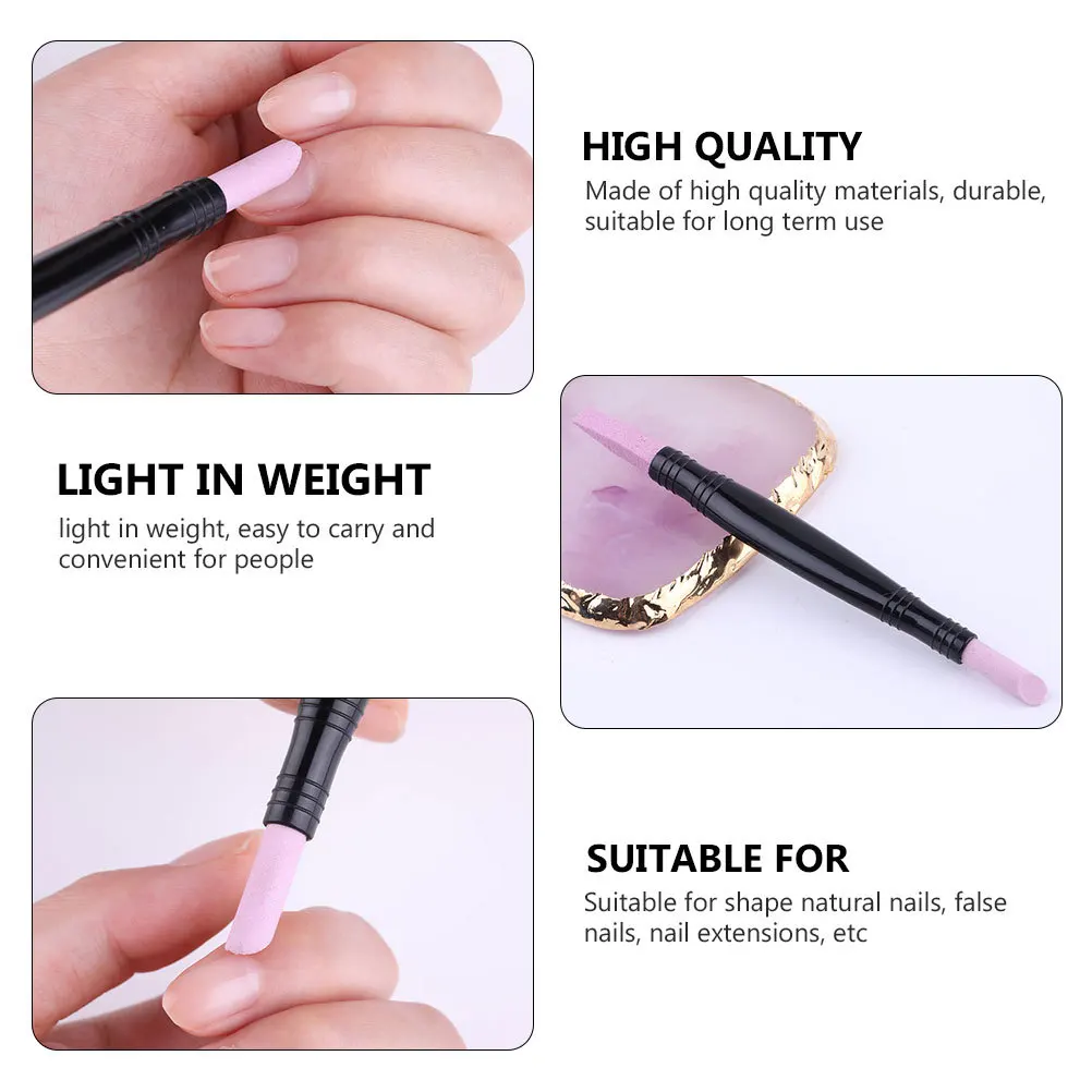

5Pcs Manicure Pen Double-Sided Pumice Stone Nail File for Cuticle and Dead Skin Removal Polishing Buffer Grinding Tool Pedicure