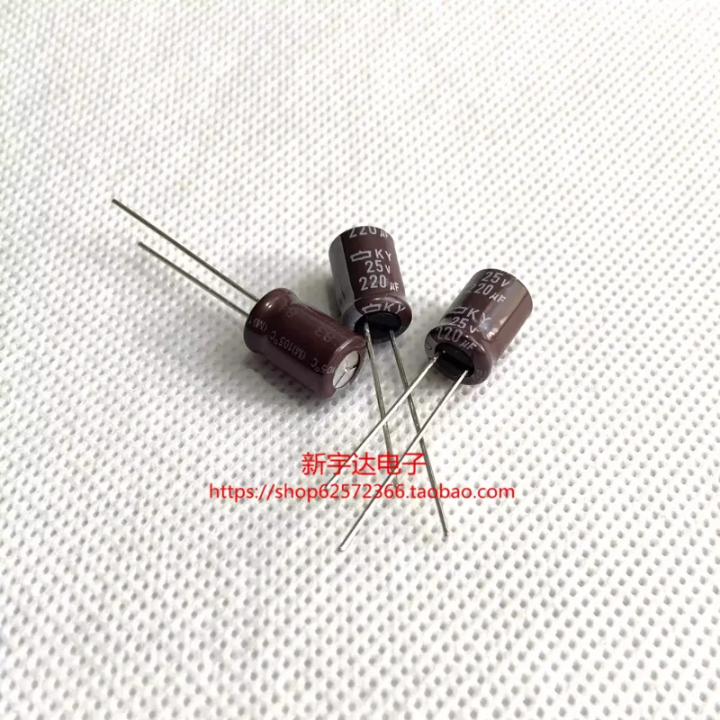 10-100PCS 25V220UF 8X11.5 Black Diamond KY High Frequency Long Life 220UF25V Electrolytic Capacitor Original