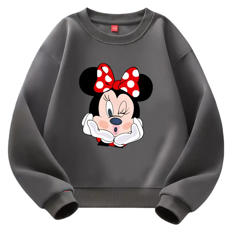 

Disney Minnie Baby Girl Sweatshirt Long Sleeve Tops Cartoon Children Hoodies Pullovers Sweater Girls Clothes Kids Clothes Girls