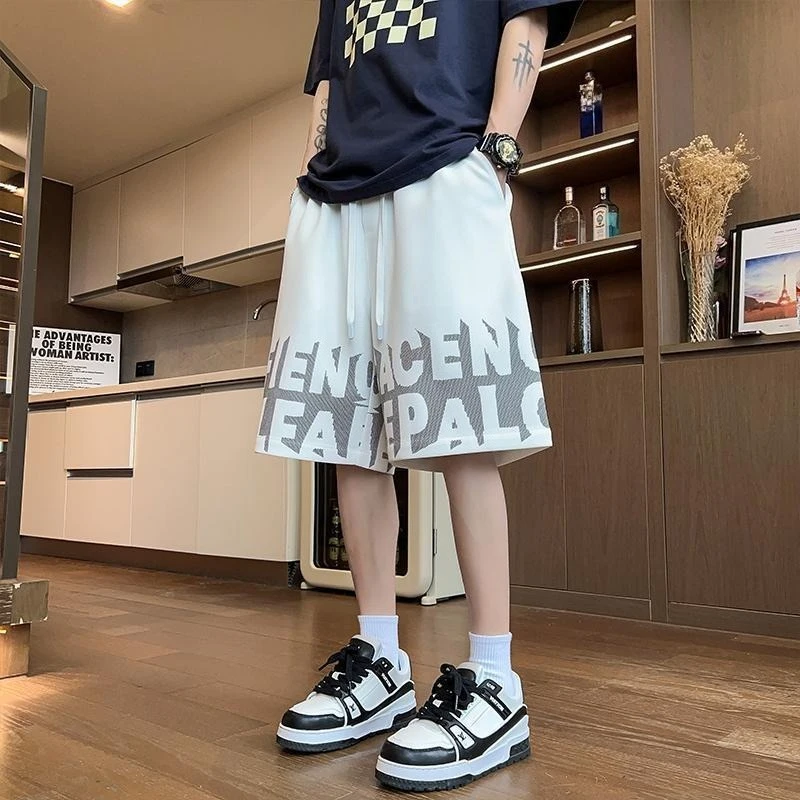 Men's Mint Green Heavyweight Shorts Summer Casual Straight Fit 5 Inch Inseam Basketball Pants Streetwear for Teen Boys