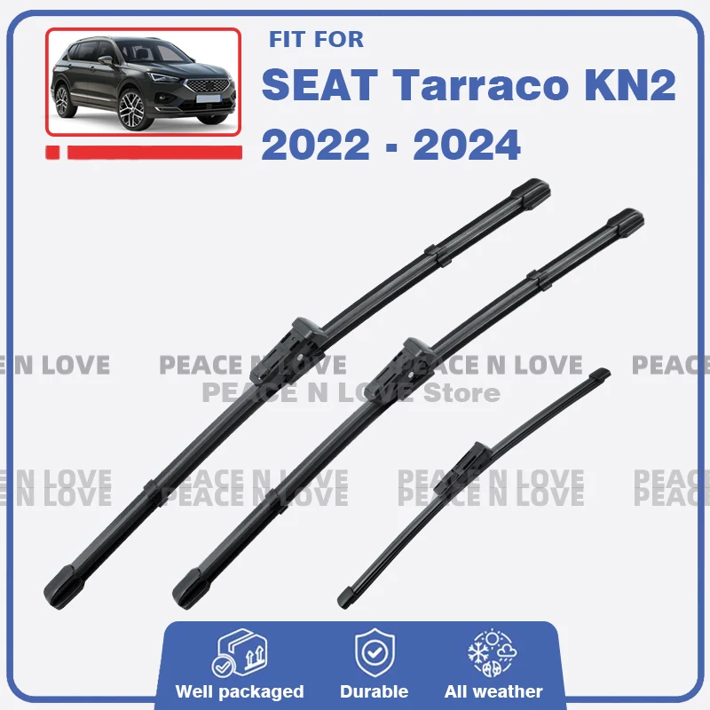

Front Rear Wiper Blades For SEAT Tarraco KN2 2022 - 2024 Facelift Windscreen Windshield Windows Brushes Refills Car Accessories